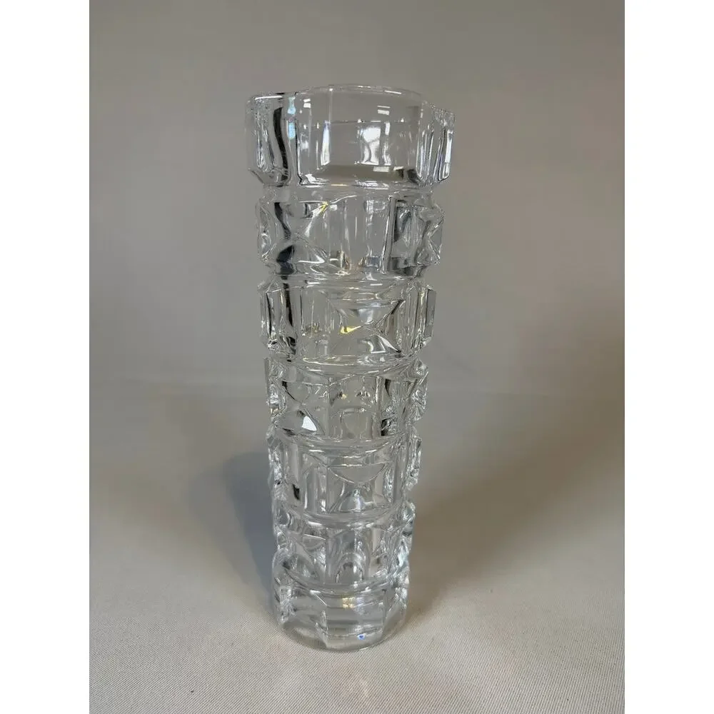 Vintage MCM Jacques-Georges Durand Luminarc Crystal Vase Cubist